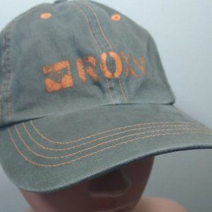 Roxy Quiksilver Adjustable Hat Cap Surf Shop Skate Army Green Strapback Vtg